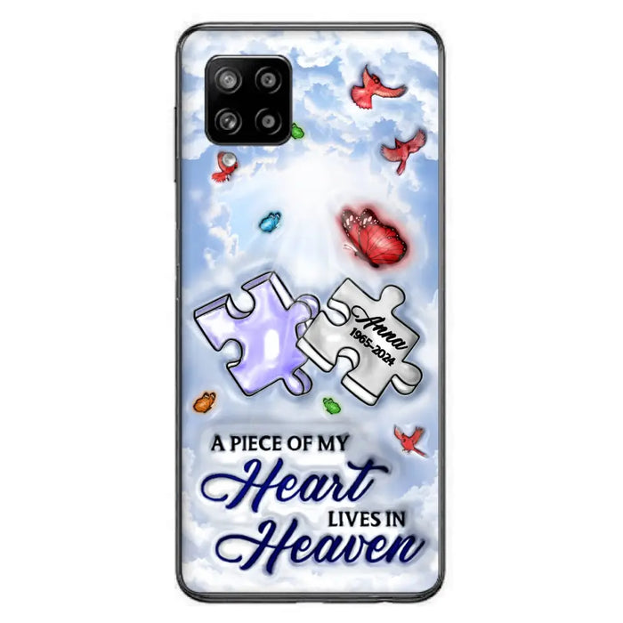 Custom Personalized Memorial Piece Phone Case - Memorial Gift Idea - Case For iPhone/ Samsung - A Piece Of My Heart Lives In Heaven