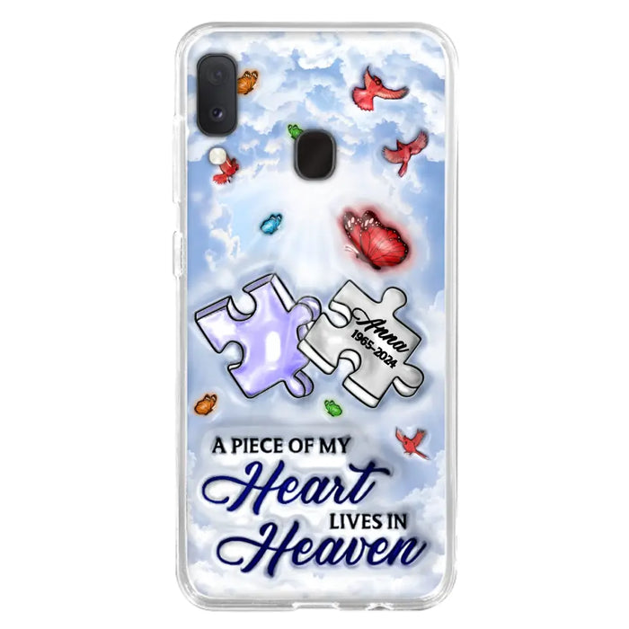 Custom Personalized Memorial Piece Phone Case - Memorial Gift Idea - Case For iPhone/ Samsung - A Piece Of My Heart Lives In Heaven