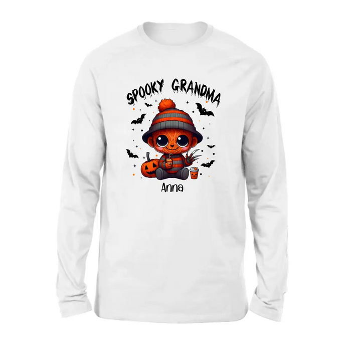 Custom Personalized Spooky Grandma T-shirt/ Long Sleeve/ Sweatshirt/ Hoodie - Holliday Gift Idea For Grandma/ Mother - Upto 6 Kids