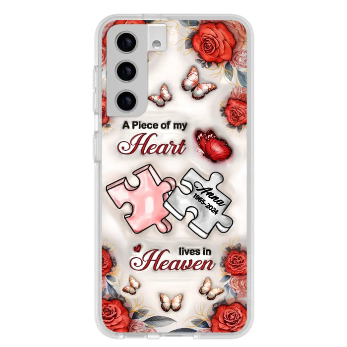 Custom Personalized Memorial Phone Case - Memorial Gift Idea - Case For iPhone/ Samsung - A Piece Of My Heart Lives In Heaven