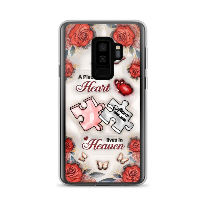 Custom Personalized Memorial Phone Case - Memorial Gift Idea - Case For iPhone/ Samsung - A Piece Of My Heart Lives In Heaven