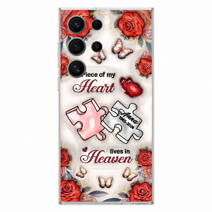 Custom Personalized Memorial Phone Case - Memorial Gift Idea - Case For iPhone/ Samsung - A Piece Of My Heart Lives In Heaven