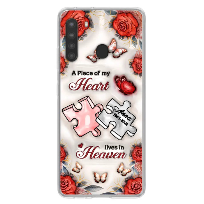 Custom Personalized Memorial Phone Case - Memorial Gift Idea - Case For iPhone/ Samsung - A Piece Of My Heart Lives In Heaven