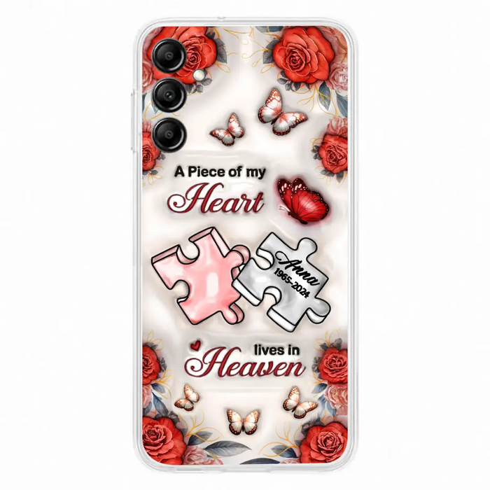 Custom Personalized Memorial Phone Case - Memorial Gift Idea - Case For iPhone/ Samsung - A Piece Of My Heart Lives In Heaven