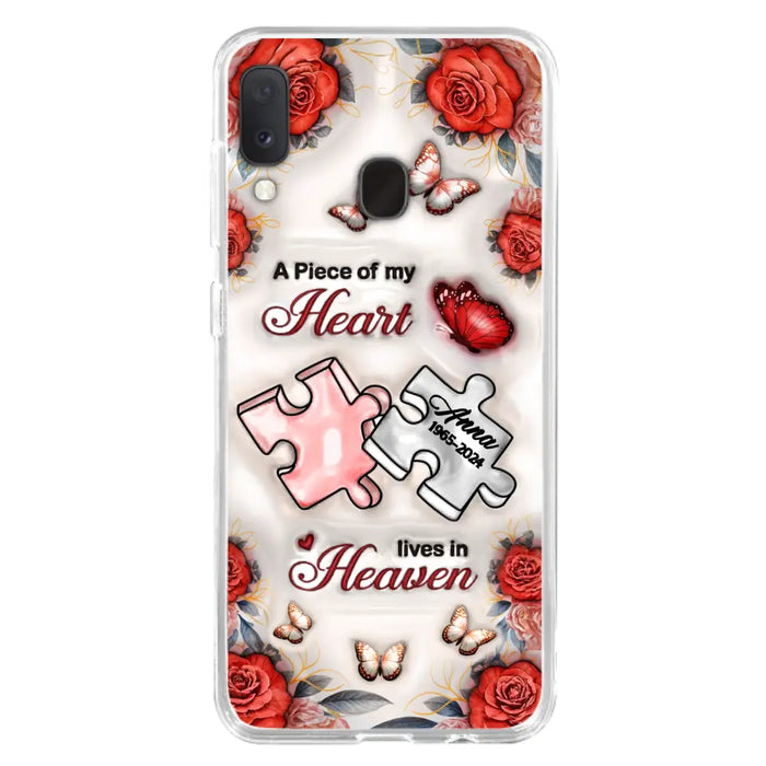 Custom Personalized Memorial Phone Case - Memorial Gift Idea - Case For iPhone/ Samsung - A Piece Of My Heart Lives In Heaven