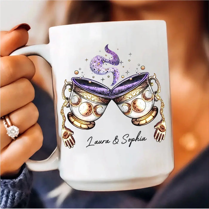 Custom Personalized Best-Tea Coffee Mug - Gift Idea For Halloween/ Witch/ Besties - You're My Favorite Witch To Witch About Witches With