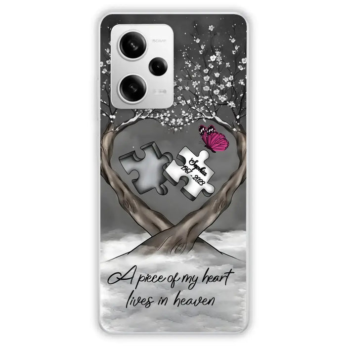 Custom Personalized Memorial Phone Case - Memorial Gift Idea For Family Member - Case For Xiaomi/ Oppo/ Huawei - A Piece Of My Heart Lives In Heaven