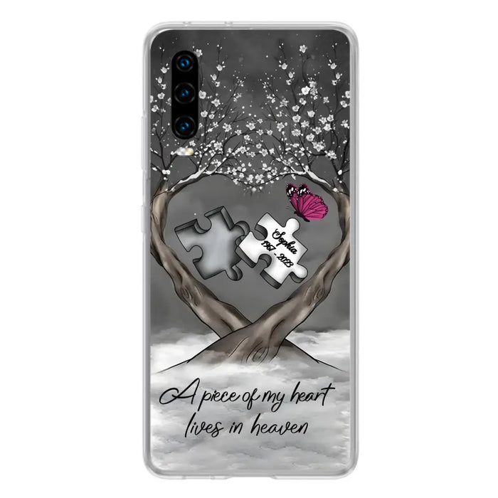 Custom Personalized Memorial Phone Case - Memorial Gift Idea For Family Member - Case For Xiaomi/ Oppo/ Huawei - A Piece Of My Heart Lives In Heaven