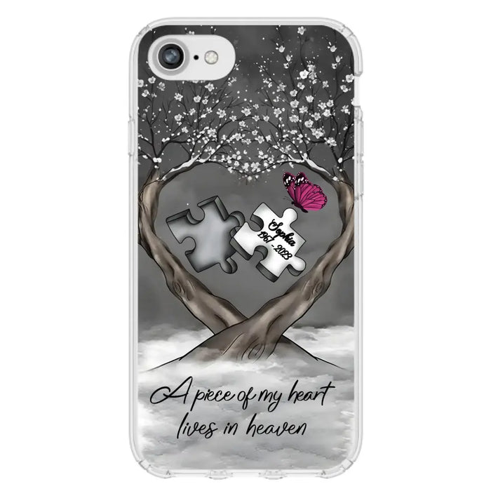 Custom Personalized Memorial Phone Case - Memorial Gift Idea For Family Member - Case For iPhone/ Samsung - A Piece Of My Heart Lives In Heaven