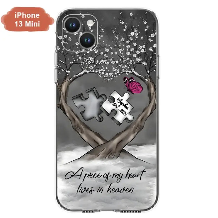 Custom Personalized Memorial Phone Case - Memorial Gift Idea For Family Member - Case For iPhone/ Samsung - A Piece Of My Heart Lives In Heaven