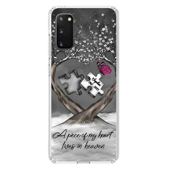 Custom Personalized Memorial Phone Case - Memorial Gift Idea For Family Member - Case For iPhone/ Samsung - A Piece Of My Heart Lives In Heaven