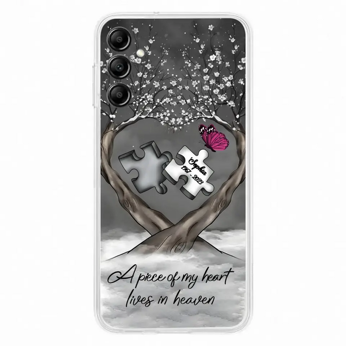 Custom Personalized Memorial Phone Case - Memorial Gift Idea For Family Member - Case For iPhone/ Samsung - A Piece Of My Heart Lives In Heaven