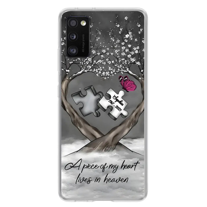 Custom Personalized Memorial Phone Case - Memorial Gift Idea For Family Member - Case For iPhone/ Samsung - A Piece Of My Heart Lives In Heaven