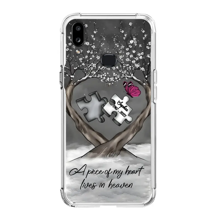 Custom Personalized Memorial Phone Case - Memorial Gift Idea For Family Member - Case For iPhone/ Samsung - A Piece Of My Heart Lives In Heaven