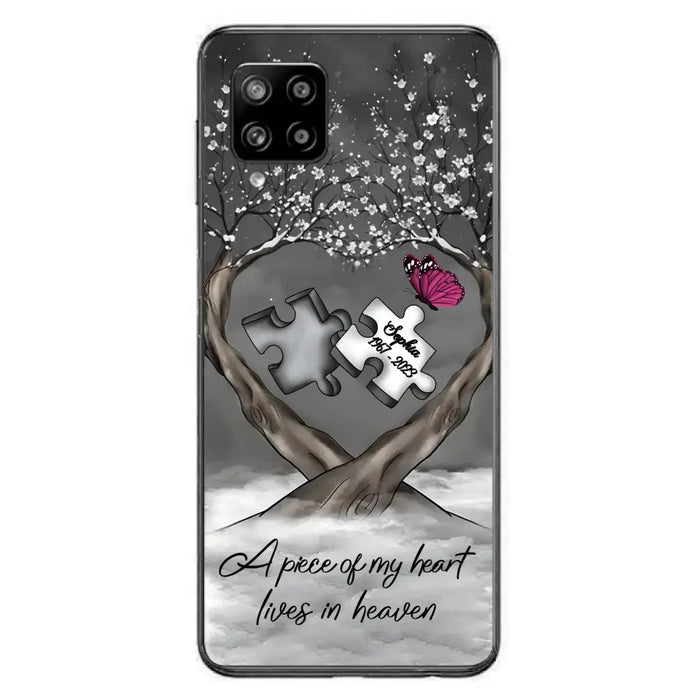 Custom Personalized Memorial Phone Case - Memorial Gift Idea For Family Member - Case For iPhone/ Samsung - A Piece Of My Heart Lives In Heaven