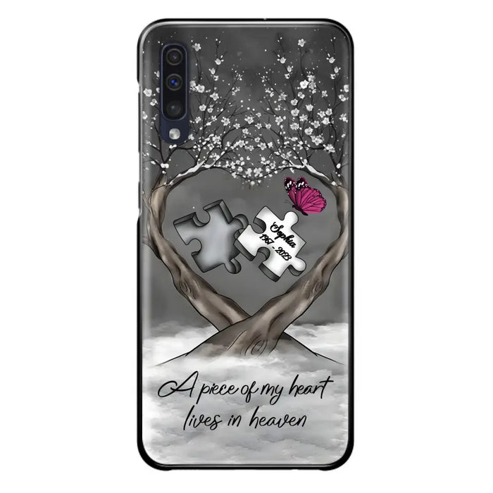 Custom Personalized Memorial Phone Case - Memorial Gift Idea For Family Member - Case For iPhone/ Samsung - A Piece Of My Heart Lives In Heaven