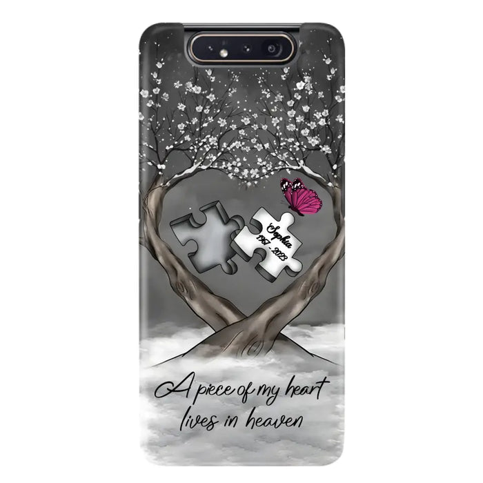 Custom Personalized Memorial Phone Case - Memorial Gift Idea For Family Member - Case For iPhone/ Samsung - A Piece Of My Heart Lives In Heaven