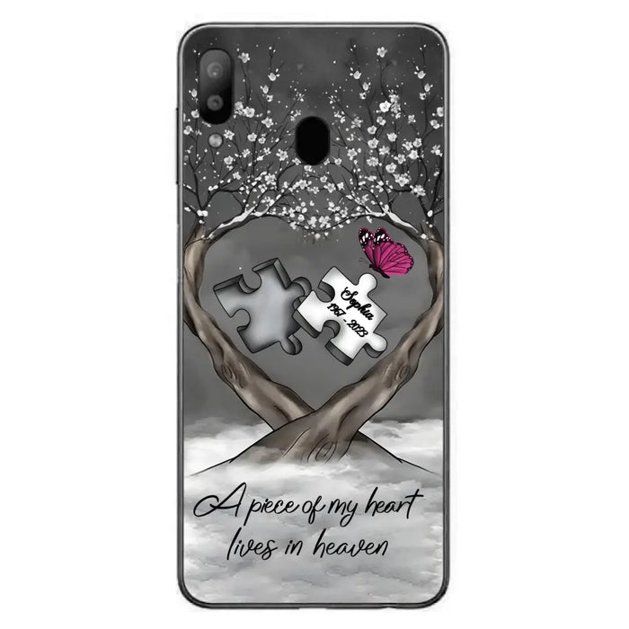 Custom Personalized Memorial Phone Case - Memorial Gift Idea For Family Member - Case For iPhone/ Samsung - A Piece Of My Heart Lives In Heaven