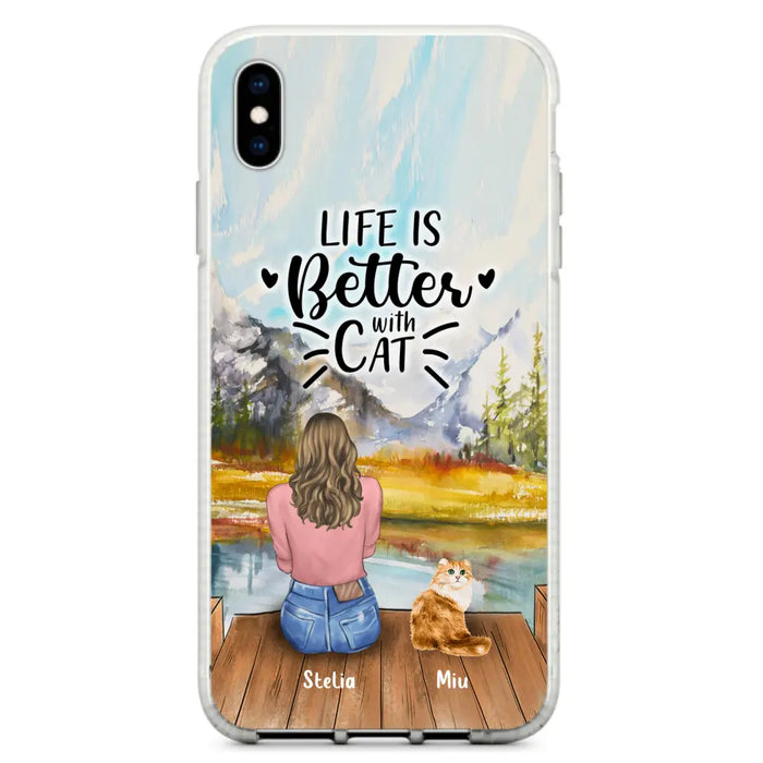 Custom Personalized Cat Mom Phone Case - Gifts For Cat Lovers With Upto 4 Cats - You Had Me At Meow - Case For iPhone, Samsung And Xiaomi