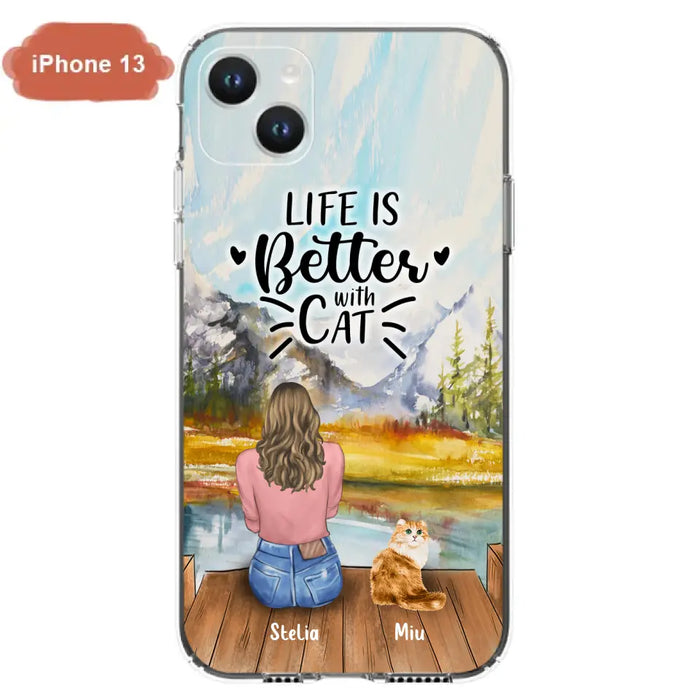 Custom Personalized Cat Mom Phone Case - Gifts For Cat Lovers With Upto 4 Cats - You Had Me At Meow - Case For iPhone, Samsung And Xiaomi