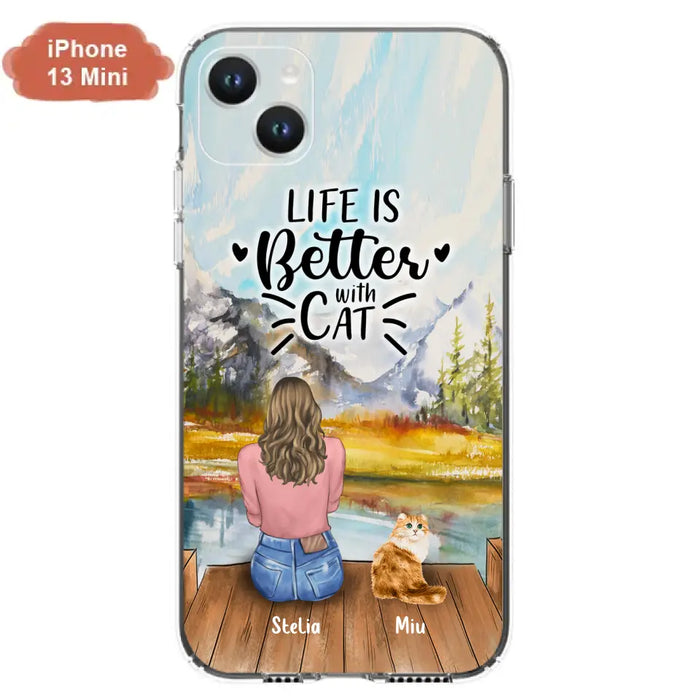 Custom Personalized Cat Mom Phone Case - Gifts For Cat Lovers With Upto 4 Cats - You Had Me At Meow - Case For iPhone, Samsung And Xiaomi