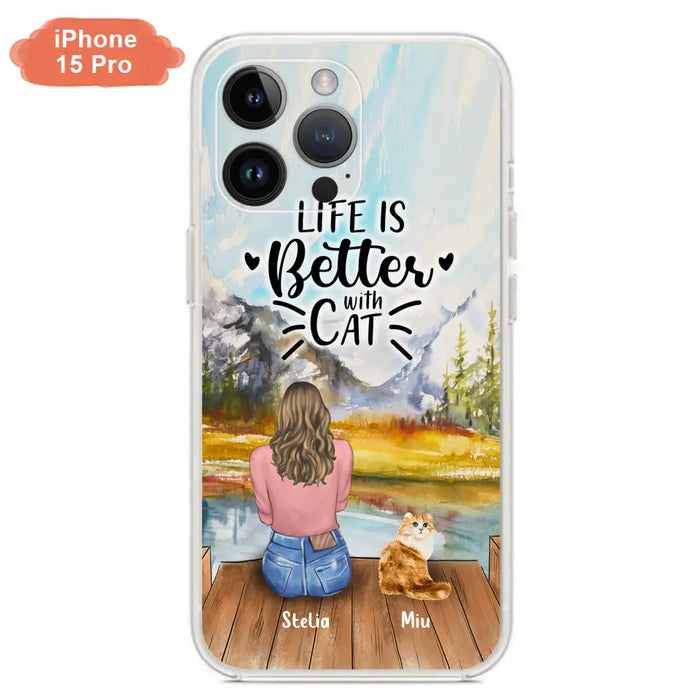 Custom Personalized Cat Mom Phone Case - Gifts For Cat Lovers With Upto 4 Cats - You Had Me At Meow - Case For iPhone, Samsung And Xiaomi