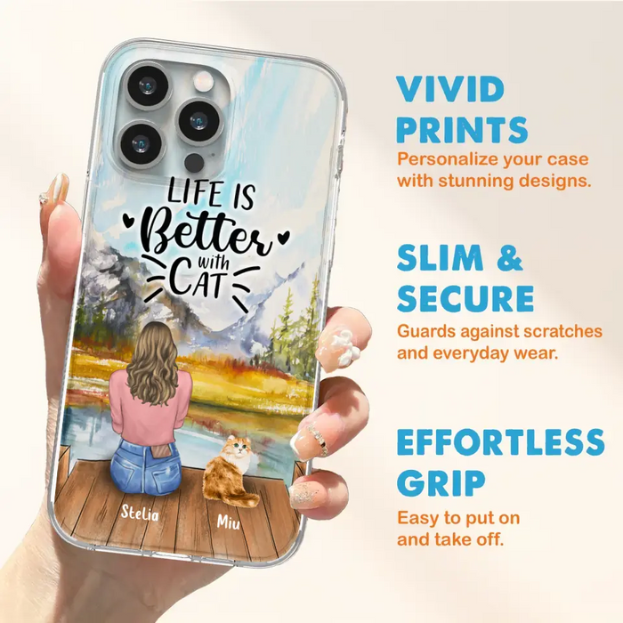 Custom Personalized Cat Mom Phone Case - Gifts For Cat Lovers With Upto 4 Cats - You Had Me At Meow - Case For iPhone, Samsung And Xiaomi