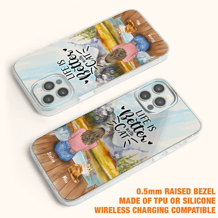 Custom Personalized Cat Mom Phone Case - Gifts For Cat Lovers With Upto 4 Cats - You Had Me At Meow - Case For iPhone, Samsung And Xiaomi