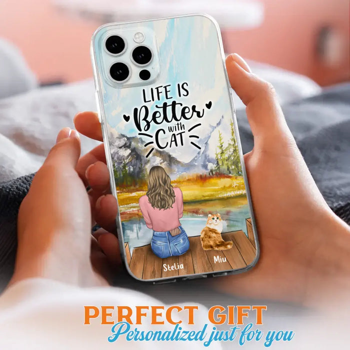 Custom Personalized Cat Mom Phone Case - Gifts For Cat Lovers With Upto 4 Cats - You Had Me At Meow - Case For iPhone, Samsung And Xiaomi