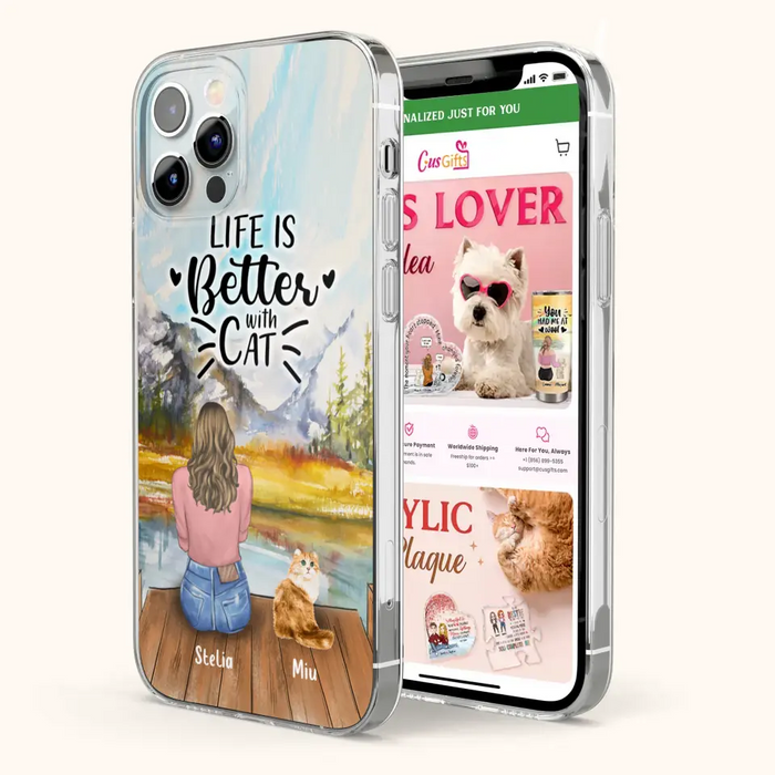 Custom Personalized Cat Mom Phone Case - Gifts For Cat Lovers With Upto 4 Cats - You Had Me At Meow - Case For iPhone, Samsung And Xiaomi