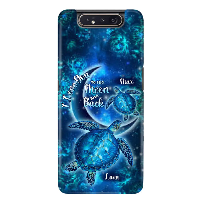 Custom Personalized Turtle Phone Case For Iphone and Samsung - Up to 6 Turtles - I Love You To The Moon And Back - IUNAG8