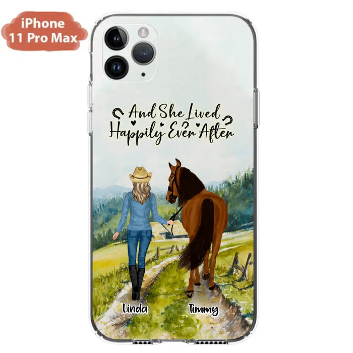 Custom Personalized Horse Girl Phone Case - Upto 4 Horses - Best Gift For Horse Lover - Just A Girl Who Loves Horses - Case For Iphone/Samsung