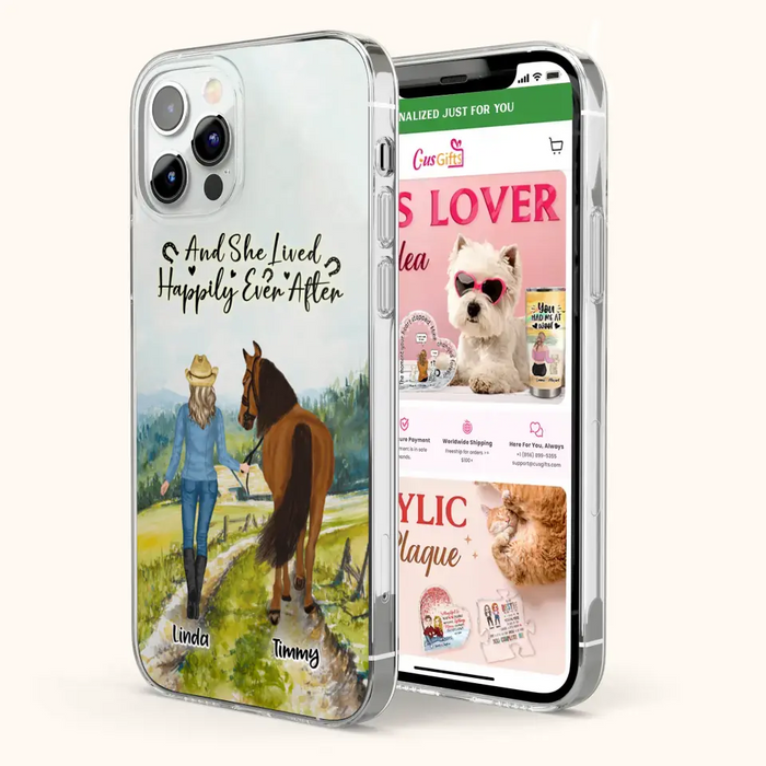 Custom Personalized Horse Girl Phone Case - Upto 4 Horses - Best Gift For Horse Lover - Just A Girl Who Loves Horses - Case For Iphone/Samsung