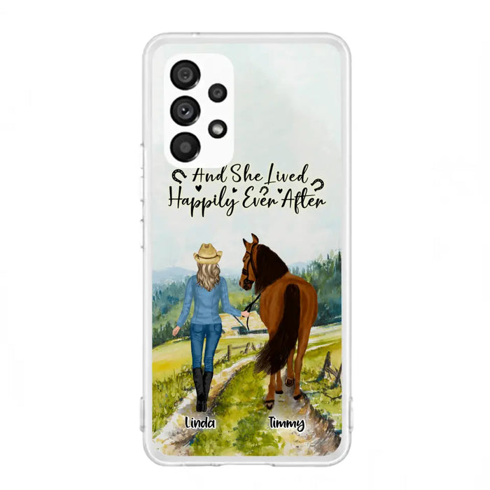 Custom Personalized Horse Girl Phone Case - Upto 4 Horses - Best Gift For Horse Lover - Just A Girl Who Loves Horses - Case For Iphone/Samsung