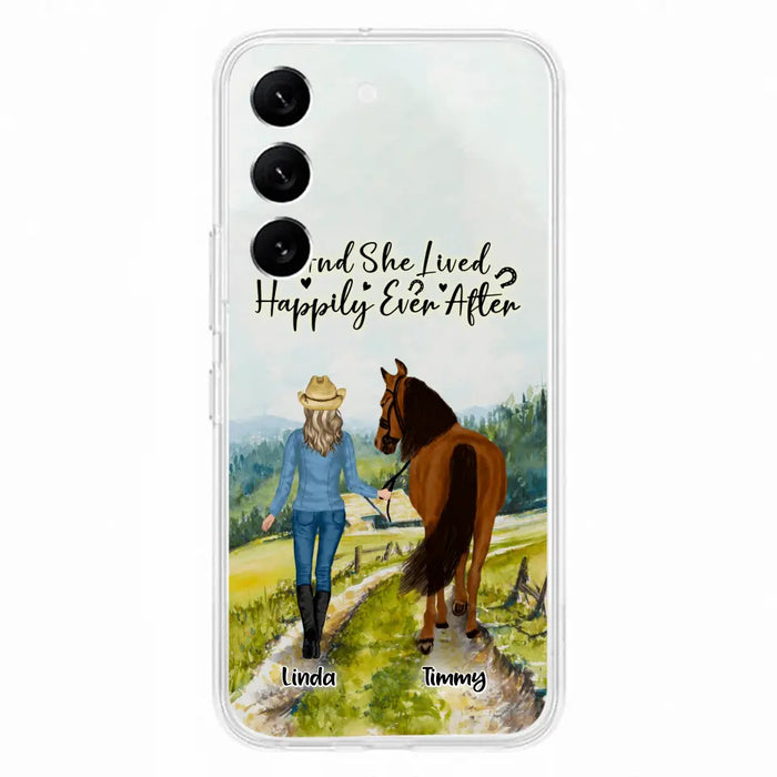 Custom Personalized Horse Girl Phone Case - Upto 4 Horses - Best Gift For Horse Lover - Just A Girl Who Loves Horses - Case For Iphone/Samsung