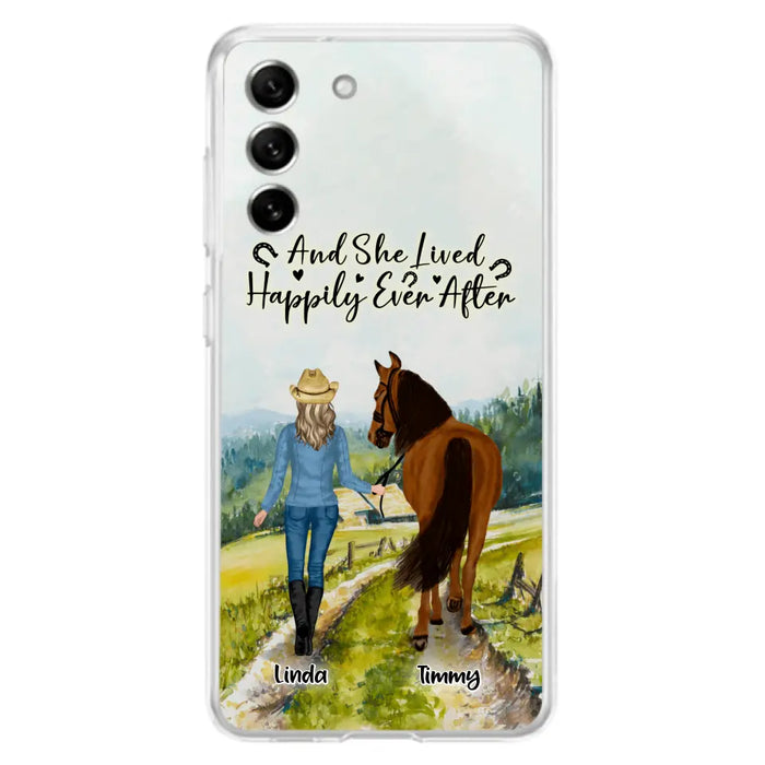 Custom Personalized Horse Girl Phone Case - Upto 4 Horses - Best Gift For Horse Lover - Just A Girl Who Loves Horses - Case For Iphone/Samsung