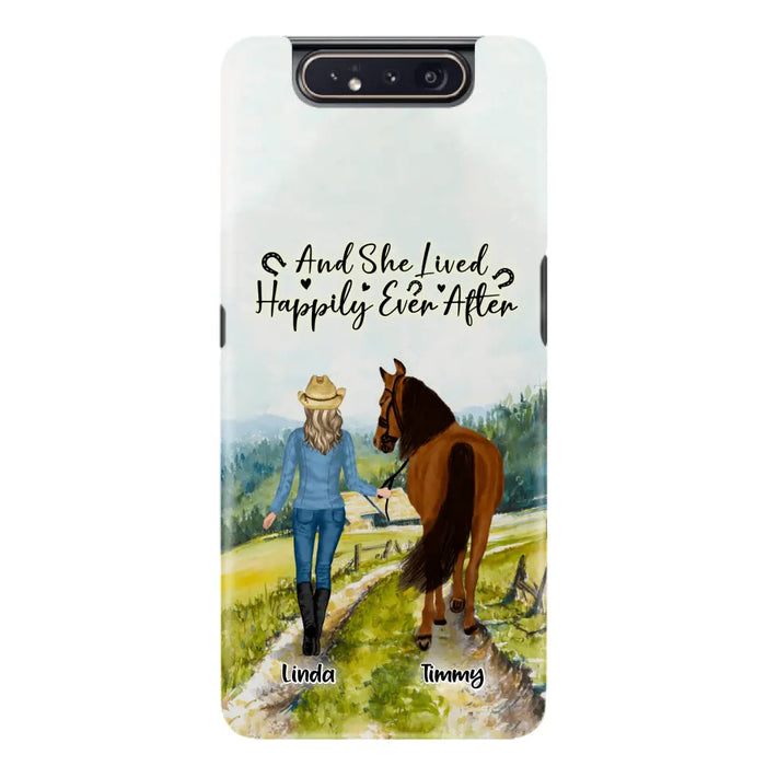 Custom Personalized Horse Girl Phone Case - Upto 4 Horses - Best Gift For Horse Lover - Just A Girl Who Loves Horses - Case For Iphone/Samsung