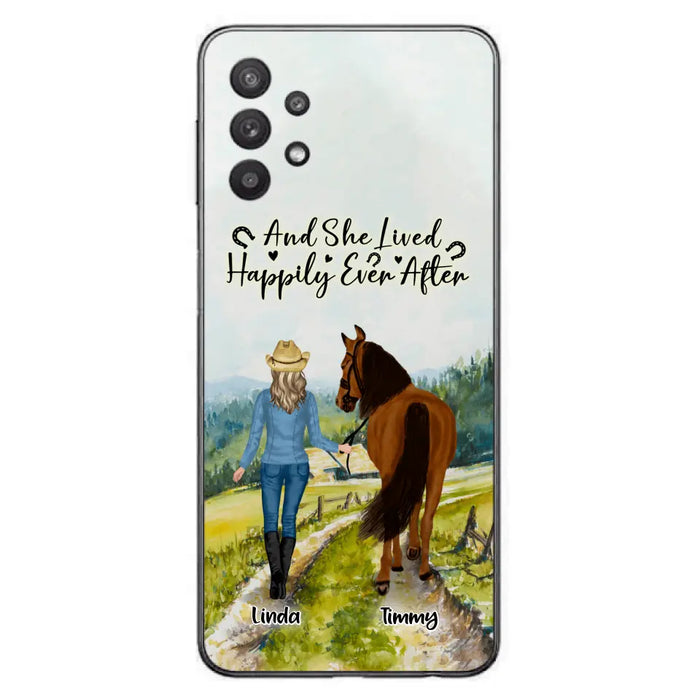 Custom Personalized Horse Girl Phone Case - Upto 4 Horses - Best Gift For Horse Lover - Just A Girl Who Loves Horses - Case For Iphone/Samsung