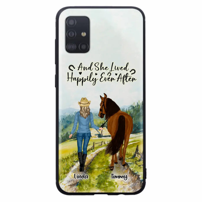 Custom Personalized Horse Girl Phone Case - Upto 4 Horses - Best Gift For Horse Lover - Just A Girl Who Loves Horses - Case For Iphone/Samsung