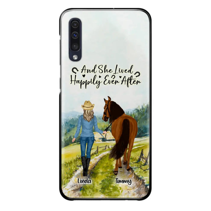 Custom Personalized Horse Girl Phone Case - Upto 4 Horses - Best Gift For Horse Lover - Just A Girl Who Loves Horses - Case For Iphone/Samsung