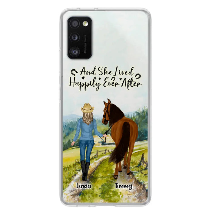 Custom Personalized Horse Girl Phone Case - Upto 4 Horses - Best Gift For Horse Lover - Just A Girl Who Loves Horses - Case For Iphone/Samsung