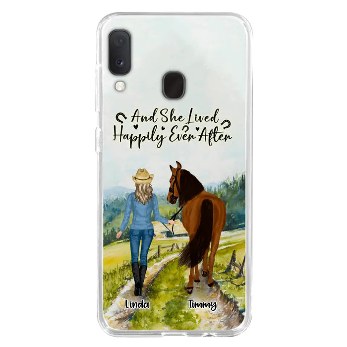 Custom Personalized Horse Girl Phone Case - Upto 4 Horses - Best Gift For Horse Lover - Just A Girl Who Loves Horses - Case For Iphone/Samsung