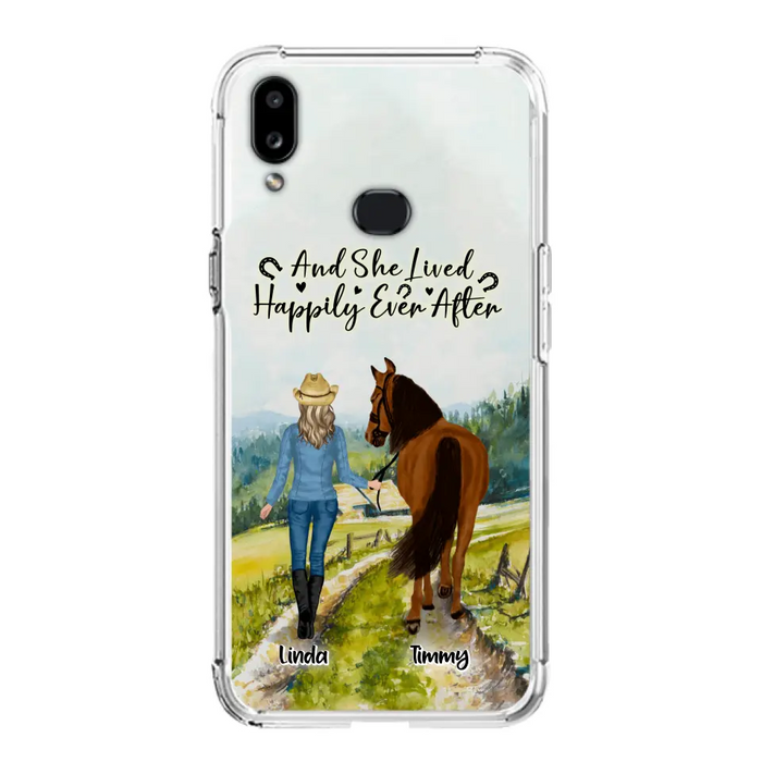 Custom Personalized Horse Girl Phone Case - Upto 4 Horses - Best Gift For Horse Lover - Just A Girl Who Loves Horses - Case For Iphone/Samsung