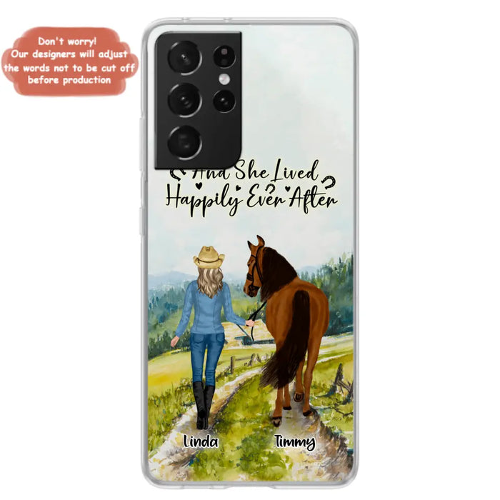 Custom Personalized Horse Girl Phone Case - Upto 4 Horses - Best Gift For Horse Lover - Just A Girl Who Loves Horses - Case For Iphone/Samsung