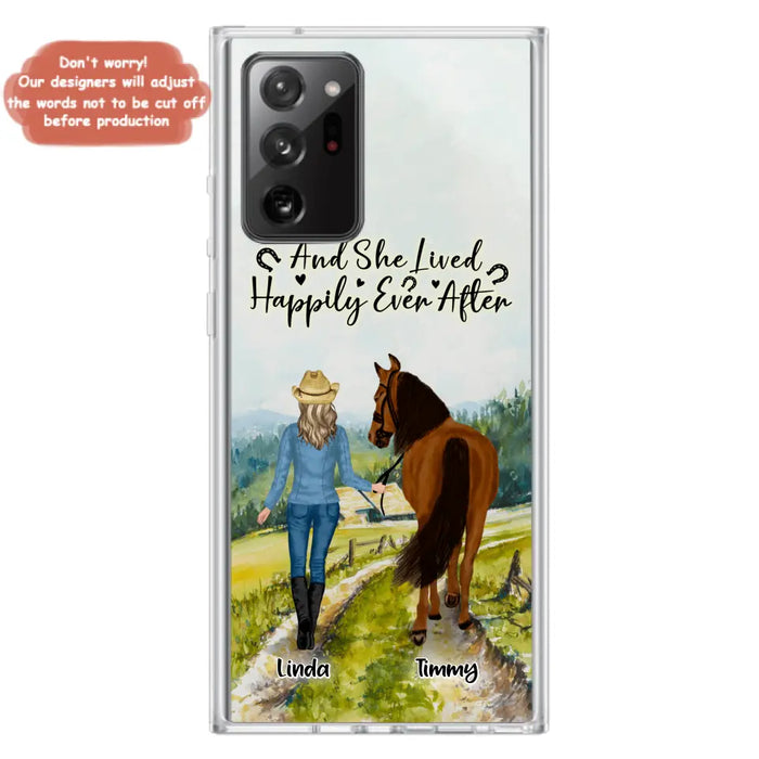 Custom Personalized Horse Girl Phone Case - Upto 4 Horses - Best Gift For Horse Lover - Just A Girl Who Loves Horses - Case For Iphone/Samsung