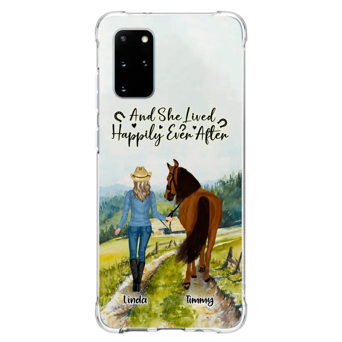 Custom Personalized Horse Girl Phone Case - Upto 4 Horses - Best Gift For Horse Lover - Just A Girl Who Loves Horses - Case For Iphone/Samsung