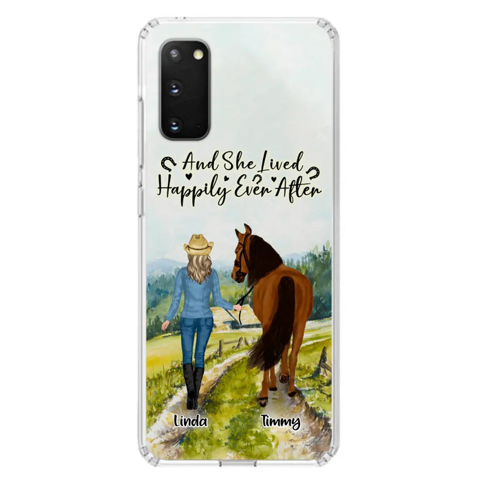 Custom Personalized Horse Girl Phone Case - Upto 4 Horses - Best Gift For Horse Lover - Just A Girl Who Loves Horses - Case For Iphone/Samsung