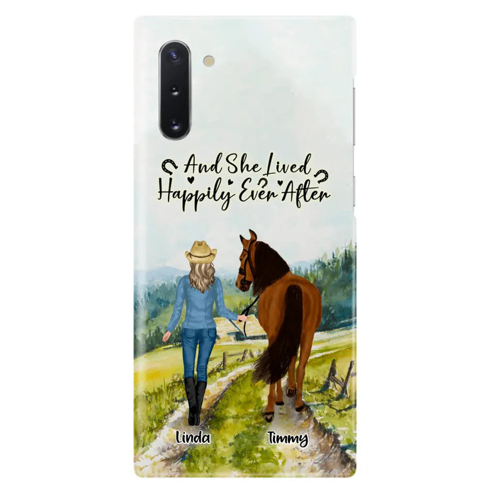 Custom Personalized Horse Girl Phone Case - Upto 4 Horses - Best Gift For Horse Lover - Just A Girl Who Loves Horses - Case For Iphone/Samsung