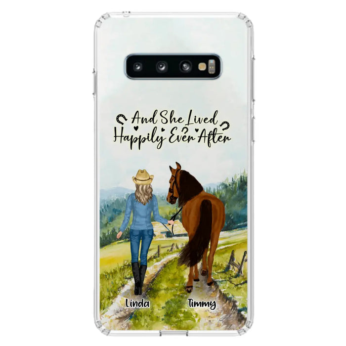 Custom Personalized Horse Girl Phone Case - Upto 4 Horses - Best Gift For Horse Lover - Just A Girl Who Loves Horses - Case For Iphone/Samsung