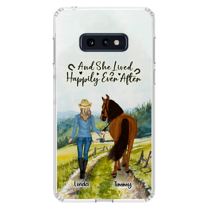 Custom Personalized Horse Girl Phone Case - Upto 4 Horses - Best Gift For Horse Lover - Just A Girl Who Loves Horses - Case For Iphone/Samsung